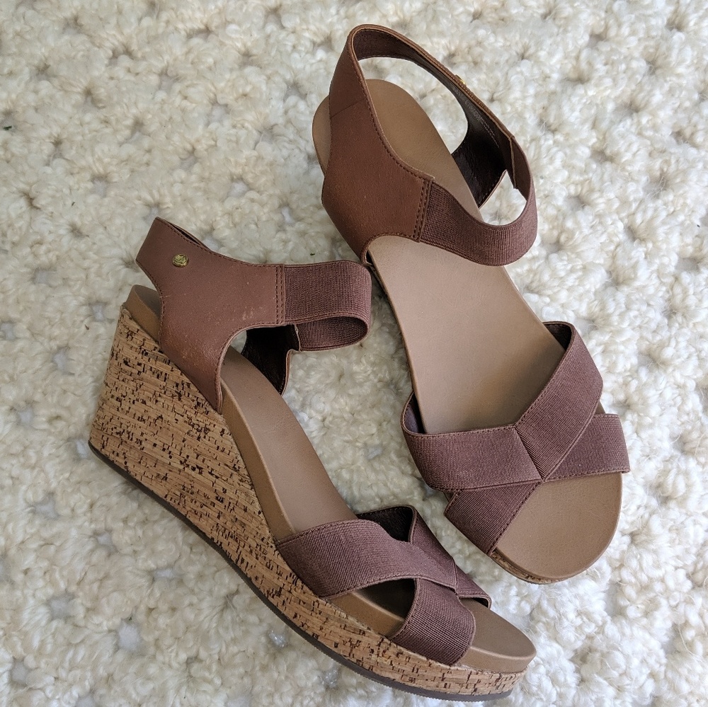 GH Bass Nettie Espadrille Cork Wedge Sandals